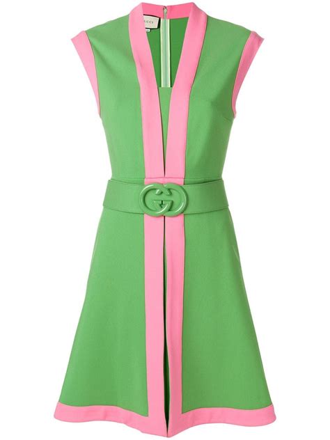 green and pink dress gucci combination